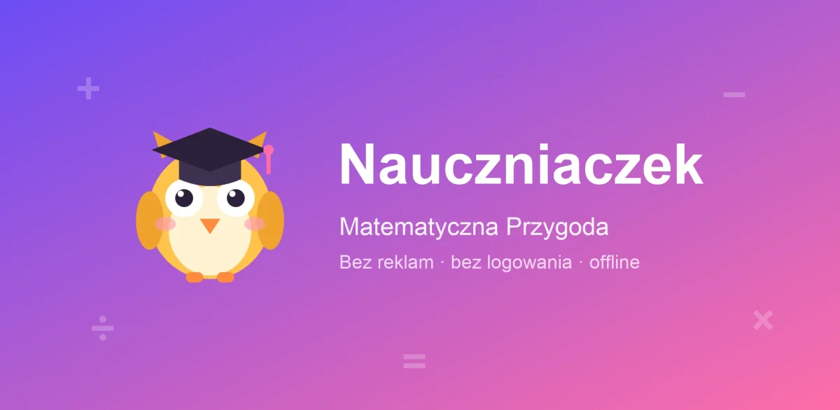 Grafika promocyjna Nauczniaczka: sowa w czapce absolwenta na fioletowym tle